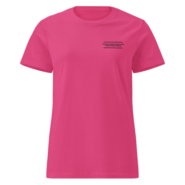 Basic Softstyle T-Shirt für Damen "Dienstvorschriftendurchhalterin" – Bild 10