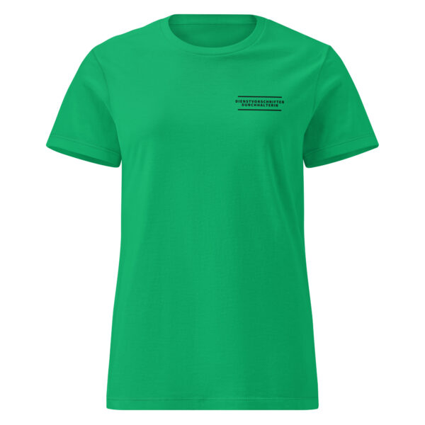 Basic Softstyle T-Shirt für Damen "Dienstvorschriftendurchhalterin" – Bild 18